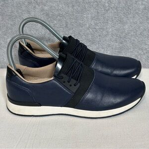 Vionic Carmen Casual Supportive Leather Sneaker Shoe-Navy-Women Size 6.5